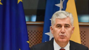 Dragan Čović, en av tre ledamöter i Bosnien-Hercegovinas trehövdade presidentskap, på besök i EU-parlamentet. Arkivbild.
