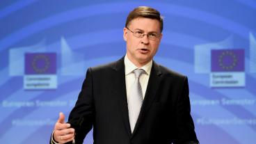 EU:s eurokommissionär Valdis Dombrovskis.