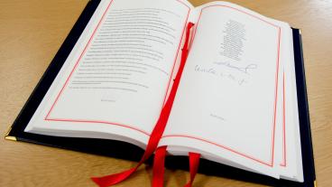 Utträdesavtalet mellan EU och Storbritannien undertecknades i januari 2020. Arkivibld.