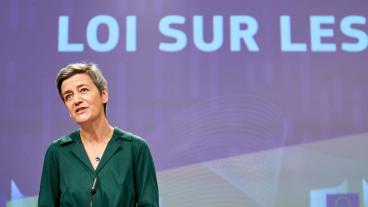 EU:s digitaliseringskommissionär Margrethe Vestager, en dansk liberal.